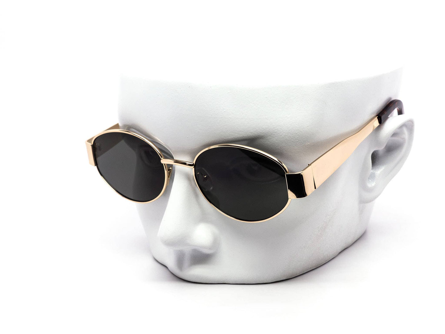 Semi-Oval Metal Temple Street Style Sunglasses