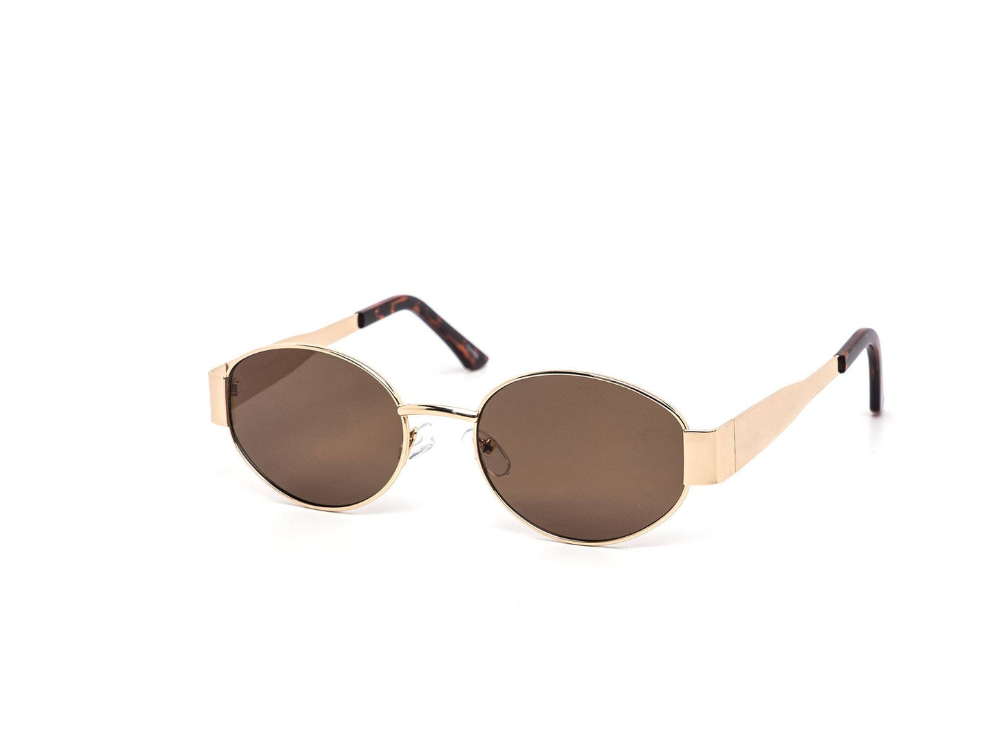 Semi-Oval Metal Temple Street Style Sunglasses